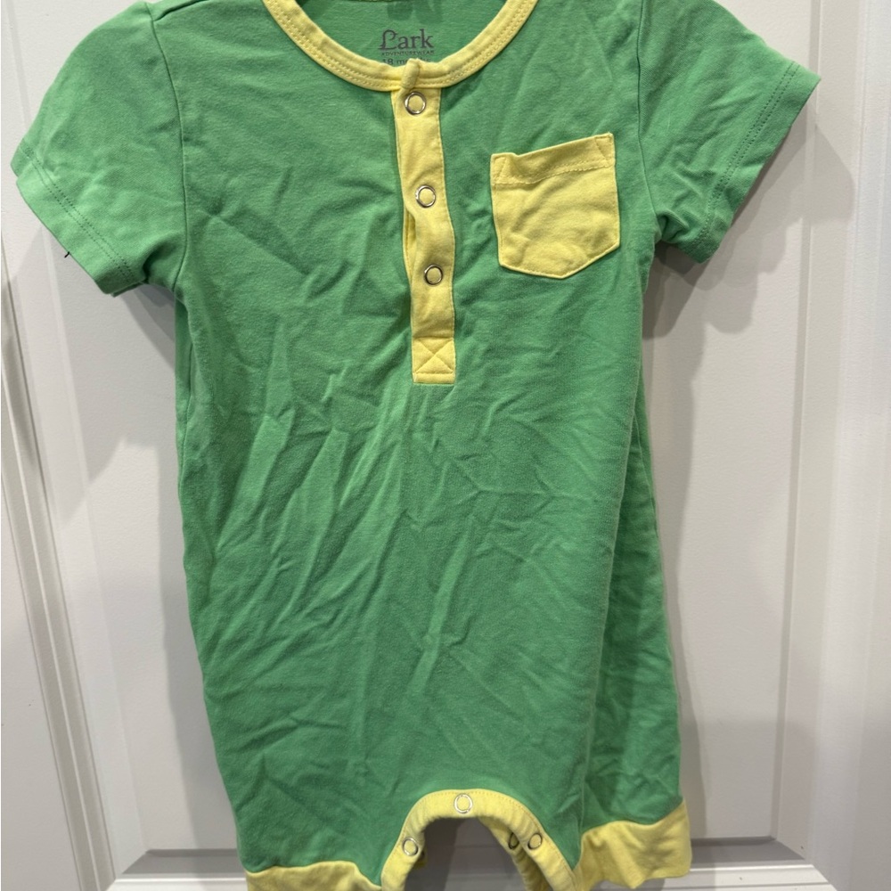 Lark Adventurewear Green and Yellow Baby Romper